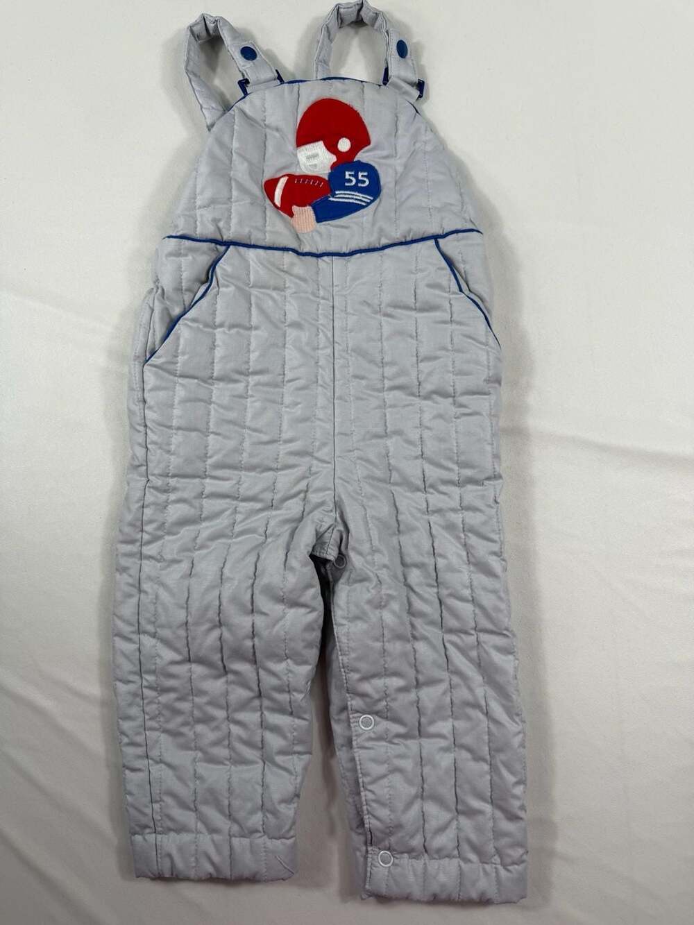 Vintage Toddletime Quilted Football Overalls Baby Boys 18 Months